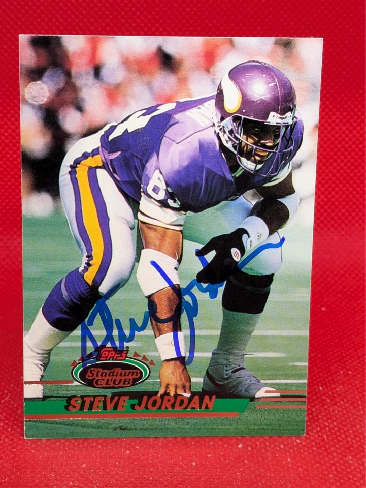AUTOGRAPH on card: Steve Jordan 1993 Stadium Club #445 - Image 1 of 1