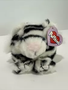 Puffkins Tasha the White Tiger Small 4” Plush Swibco 1994 Vintage W/Original Tag - Picture 1 of 8