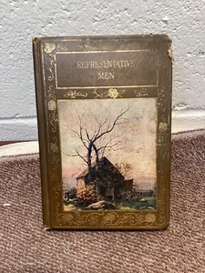Representative Men by Ralph Waldo Emerson Seven Lectures Pocket Hardcover floral - Picture 1 of 4