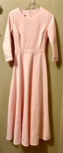 ZAFUL Solid Pastel Blush Pink Polyester Maxi Dress 3/4 Sleeve Women's M - Picture 1 of 7