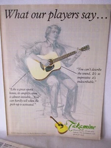 Takamine Acoustic Guitar 1983 Vintage Print Ad Music Room Man Cave - Bild 1 von 1
