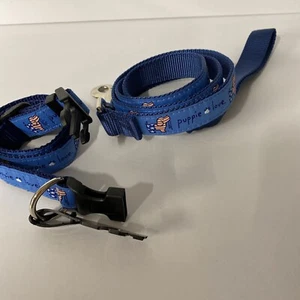 Puppie Love Large Dog Collar & Leash Set Patriotic Dogs - Picture 1 of 6