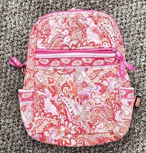 Vera Bradley Backpack Bag Tote Discontinued Sherbert Paisley Spring Pink Orange