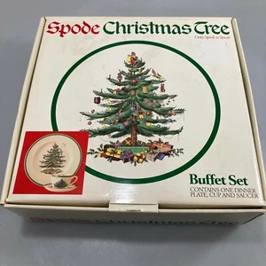 Spode Árbol de Navidad Juego Buffet Plato de Cena Taza y Platillo con Caja NUEVO - Imagen 1 de 10