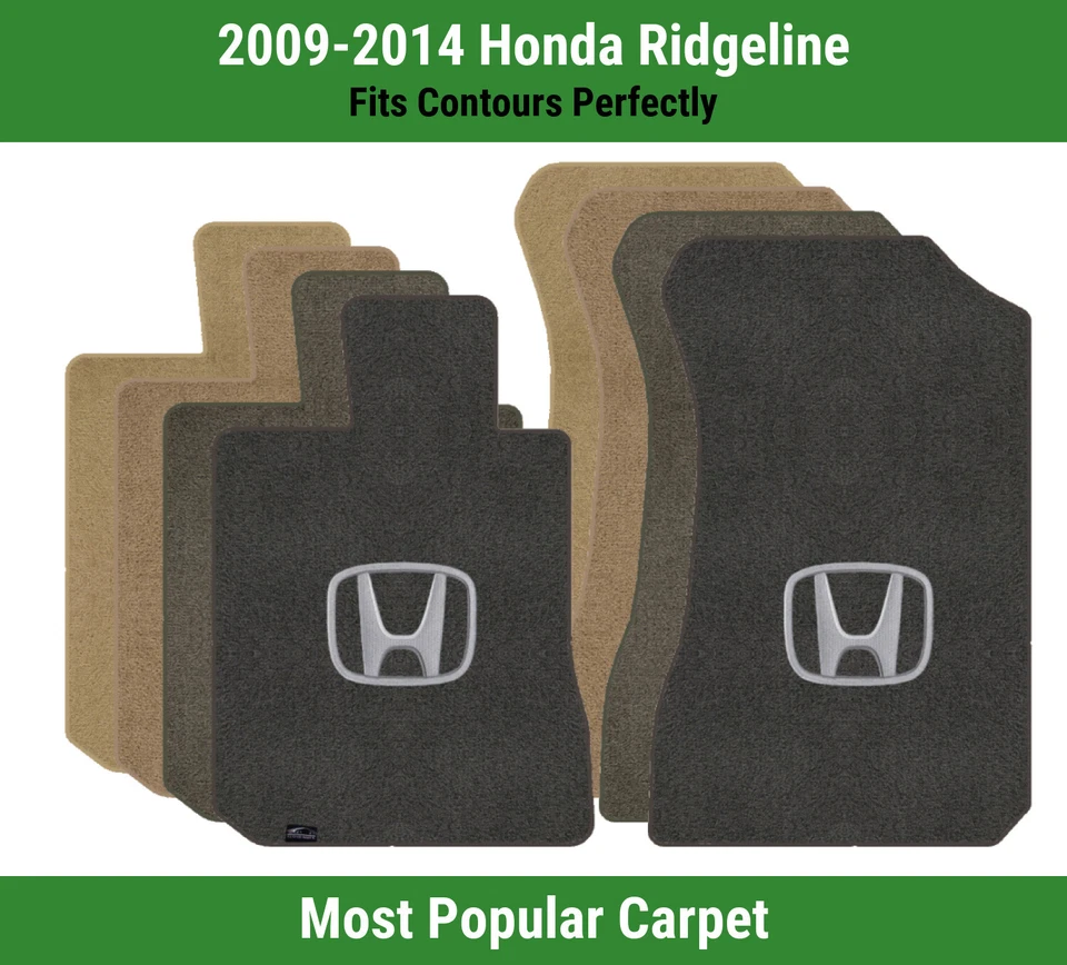Alfombrillas delanteras Lloyd Ultimat para Honda Ridgeline '09-14 con Honda H plateadas sobre negras Foto 1 de 4