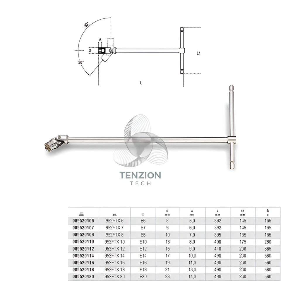 Chiave A T Bussola Torx Snodata - Beta 952FTX - Immagine 1 di 1