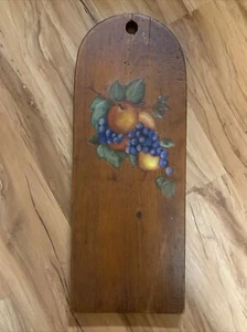 Antique farmhouse wooden Wall Plaque decor Fruits Harvest Oil Painting Original - Picture 1 of 4