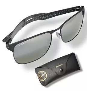 Gafas de sol Ray Ban RB8319 186/5J cromadas polarizadas negras mate plateadas espejadas - Imagen 1 de 13