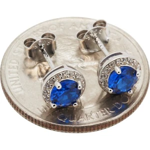 925 STERLING SILVER HIGH POLISHED BLING AAA CZ CRYSTAL STUD EARRING 7MM D2 - Picture 1 of 19