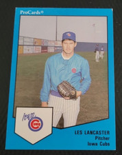 1989 ProCards LES LANCASTER Iowa Cubs American Association Baseball MiLB 1689