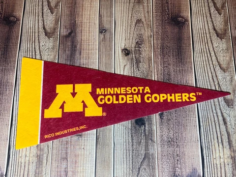 Minnesota Golden Gophers NCAA Mini Pennant 9X4 Inch, Felt, Made in USA, Flag Cover