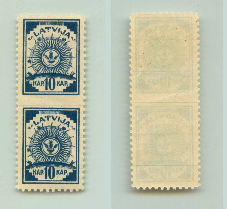 Latvia 1919 SC 7 MNH missing perf, pair. rtc2197 - Image 1 of 1