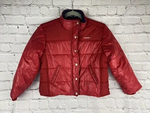 Tommy Hilfiger Kids Small Red Puffer Zip Button Up Jacket New - Picture 1 of 7