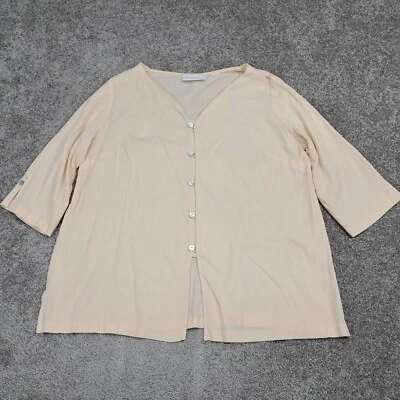 Camisa Mujer Primera Edición Cuello en V Botón Ligera Beige X-Grande Medida Foto 1 de 4