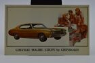 1970 Chevrolet Chevelle Malibu Coupé Auto Postkarte Chevy Werbung Litho Gold