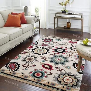 White regular Hand-Tufted designer Wool Area Rug for Home decor, Livining room - Picture 1 of 4
