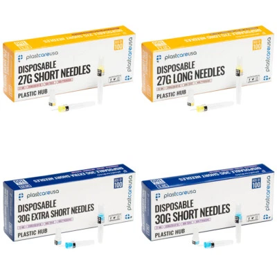 Agulhas dentárias descartáveis Premium PlastCare EUA em caixa perfurada - Imagem 1 de 4