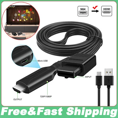 For Nintendo Gamecube Super NES / SNES N64 To HDMI Adapter Converter Link Cable - Image 1 of 4