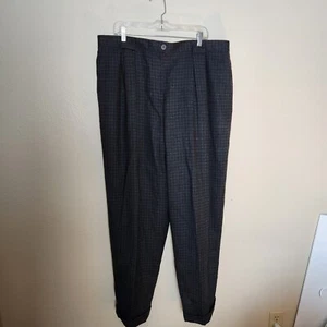Jones New York Damen Anzughose 24 schwarz Fensterscheibe kariert Wolle Plissee - Bild 1 von 11