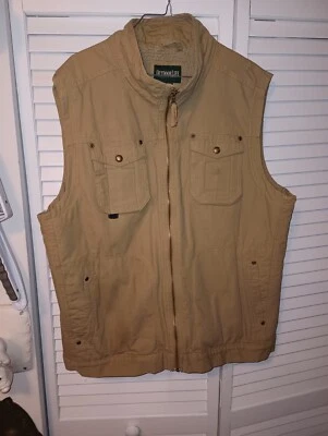 Outdoor Life Men's Khaki Canvas Utility Fishing Vest Safari Sherpa Hunting L - Image 1 of 4