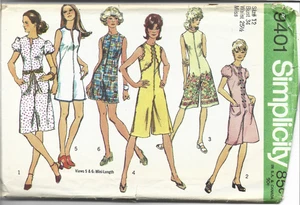 1971 SIMPLICITY 9401 SEWING PATTERN-SIZE 12-DRESS-AS-IS USED-USA - Picture 1 of 2