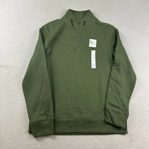 Sonoma Sweater Mens Medium Green 1/4 Zip Mock Neck Long Sleeves Pullover NWT - Picture 1 of 9