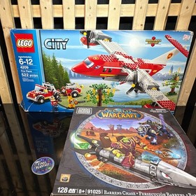 LEGO CITY 4209 FIRE PLANE SEALED + MEGA BLOKS WOW BARRENS CHASE SET LOT