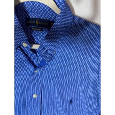 Camisa Ralph Lauren Para Hombres Performance Abotonada Azul Elastizada Manga Larga Talla XL Foto 1 de 4