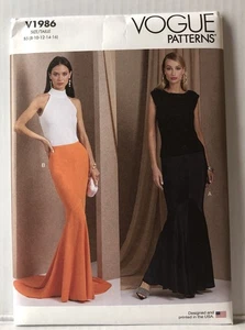 VoguePattern V1986 Red Carpet Mermaid Fishtail Skirt Misses SZ 8-16 - Picture 1 of 2