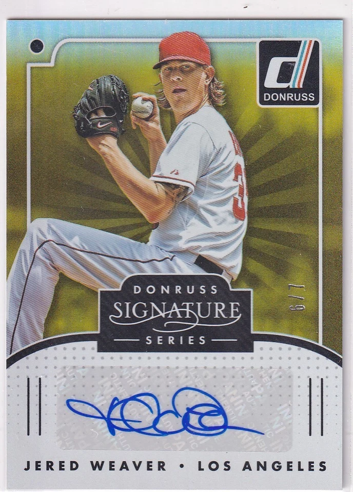 JARED WEAVER /7 天使亲笔签名 2016 帕尼尼·唐鲁斯签名系列亲笔签名 — 第 1/1 张图片