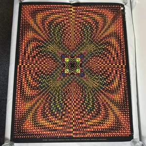 W23 ENERGY VINTAGE 1968 BLACKLIGHT HEADSHOP WESPAC POSTER NANCY PARKER Damaged - Picture 1 of 14