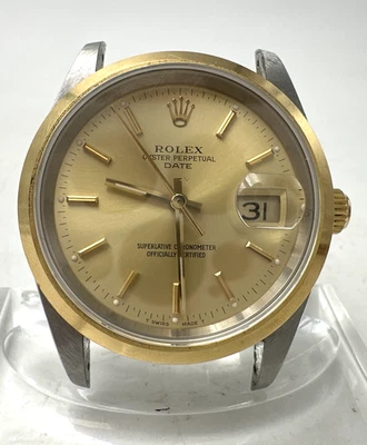 Rolex OP Datejust 15203 18k & Steel 34mm Watch With Box Papers Lot.R144 - Image 1 of 4