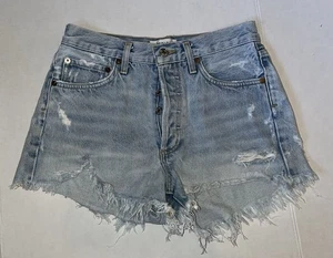 Pantalones Cortos Vaqueros Agolde Parker Corte Talla 25 Lavado Ligero Desgastado Botón Mosca - Imagen 1 de 5