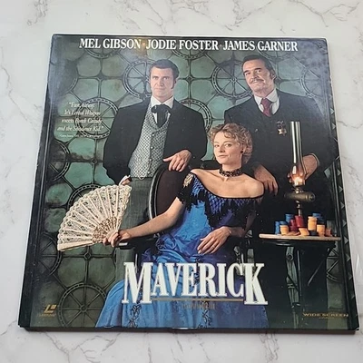 MAVERICK 1994 Mel Gibson, Jodie Foster, Laserdisc Widescreen EXCELLENT Condition - Image 1 of 4