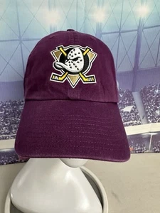 Anaheim Mighty Ducks OSFA Hat 47 Clean Up Brand Plum Purple MVP NHL Hockey Cap - Picture 1 of 10