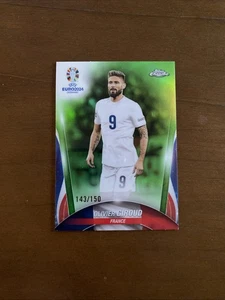 2024 Topps Chrome Uefa Euro - Olivier Giroud #85 Neon Green Refractor /150 - Picture 1 of 2