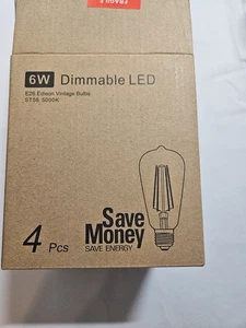 New E26 Edison Vintage Bulbs 4 Pcs Save Money Save Energy Dimmable Led A8 - Picture 1 of 10