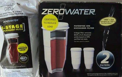 3x LOT- ZeroWater ZR-017 White Water Filters Worn/ Open Box, but SEALED FILTERS  - Image 1 of 4