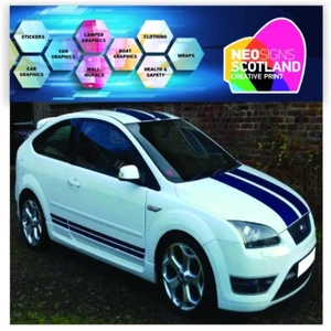 OTT STRIPES AND SIDE STRIPE FOCUS MK3 GRAFICA DECALCOMANIE ADESIVI VINILE ST ZETEC - Foto 1 di 2