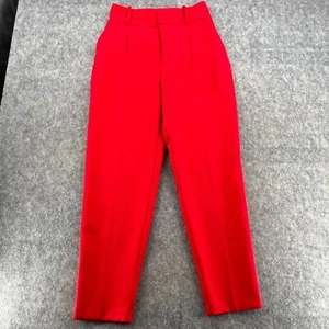 Zara Damen High Waist Hose Pants Rot S - Bild 1 von 13