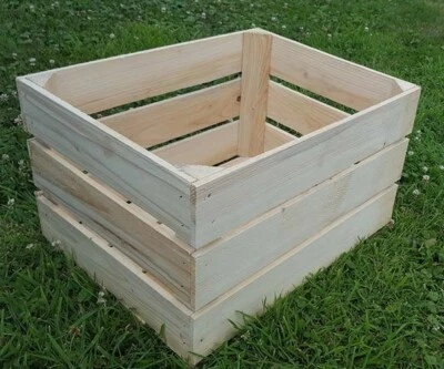 NEW Wooden Apple Crates Retail Display Shelf Box Storage Christmas Gift Hamper - Image 1 of 4
