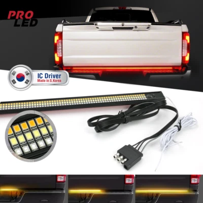 Barra de luz LED sólida triple de 60" ámbar secuencial señal de giro freno Foto 1 de 4