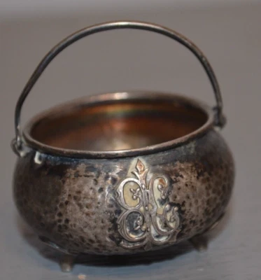 Chaudron Miniature Argent Massif Martelé Monogrammé - Photo 1/4