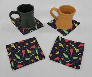 Hot Peppers Cloth Coasters - Picture 1 of 2