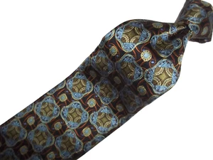 @ Seven Fold, Robert Talbott Multicolor Geometric Woven Silk Tie 60"L x 3.75"W - Picture 1 of 7