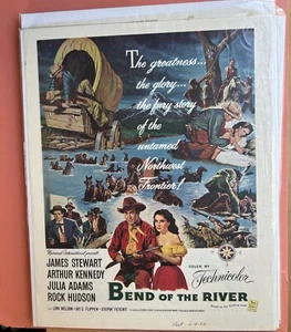 1952"BEND OF THE RIVER" Vintage Print Ad Film Movie STEWART*HUDSON*KENNEDY - Bild 1 von 1