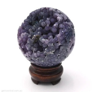 Sphere 69mm Grape Agate 370g Gemstone Crystal Ball Natural Mineral Inc Stand - Picture 1 of 7