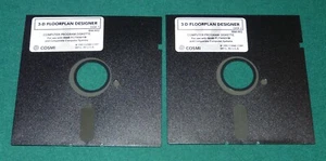 3-D FLOORPLAN DESIGNER COSMI CORP IBM PC TANDY 1992 FLOPPY 5 1/4 RETROSOFTWARE - Afbeelding 1 van 1