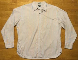 J. Crew Men's Blue/Gray & Orange Striped Long Sleeve Dress Shirt - Size XL - Picture 1 of 12