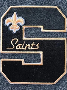 NEW ORLEANS SAINTS 5" LETTER VINTAGE FOOTBALL LOGO IRON ON TEAM SPORTS PATCH - Picture 1 of 5